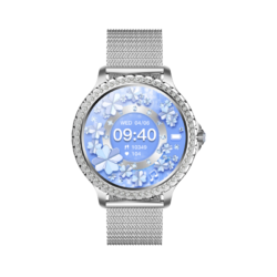 TP58S Ladies Silver Smart Watch with Extra Strap