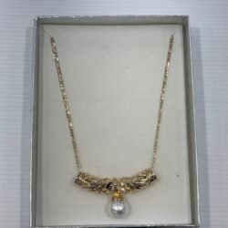 WP4 Pearl Jewellery Necklace White/Gold 60cm Chain