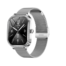 TP88S Ladies Silver Smart Watch with Extra Strap