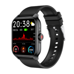 TP15B Unisex Black Smart Watch with Extra Strap