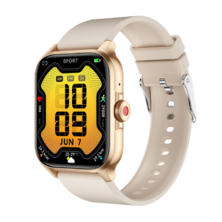 TP15W Unisex Beige Smart Watch with Extra Strap