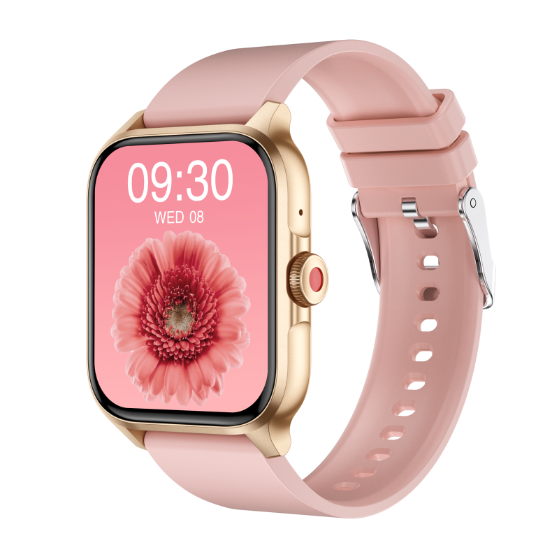 TP15P Unisex Pink Smart Watch with Extra Strap